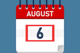 calendar page with august 6